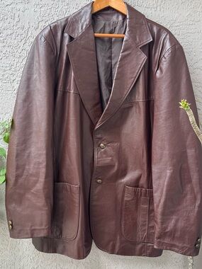 Gino Leather Vintage Made in Argentina Oxblood leather Trench Coat
